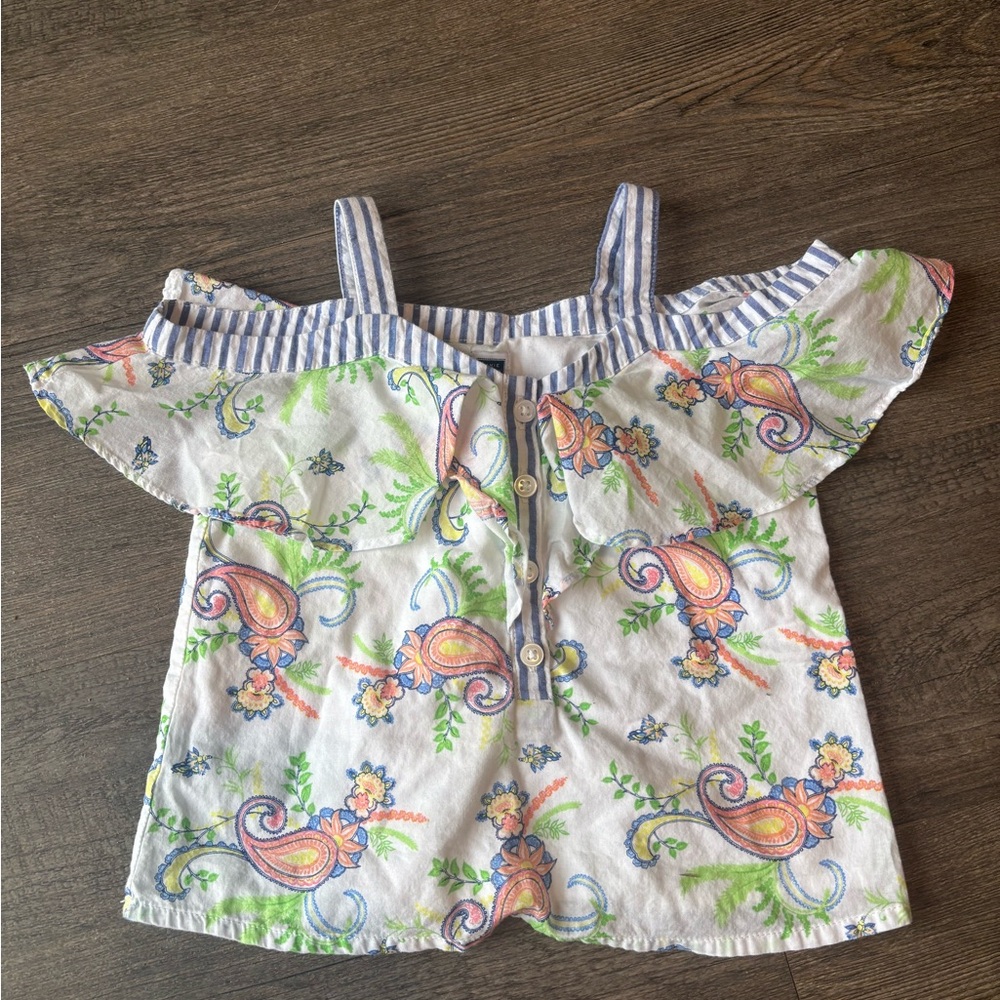 Janie and Jack Paisley Floral Off-Shoulder Top